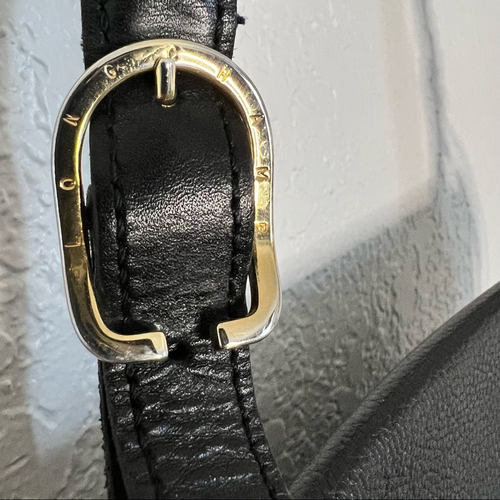 Vintage Longchamp Black Leather Sling Bag - Picture 8 of 11